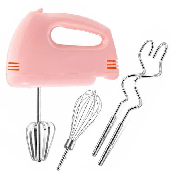 Electric Hand Mixer, 7-Speed 180W Handheld Mixer with 5 Stainless Steel Accessories, Turbo Boost and Eject Button, Pink