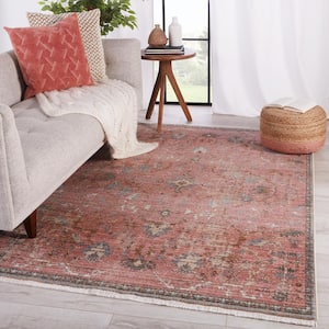 Marcella Pink/Gray 10 ft. x 14 ft. Oriental Area Rug