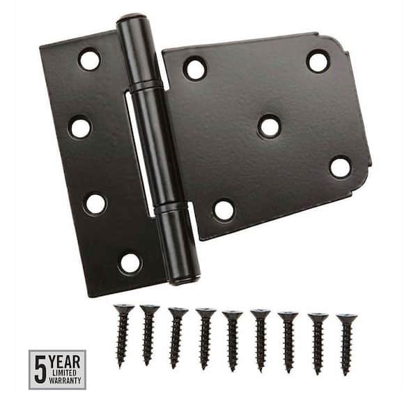 Everbilt 3-1/2 in. Black Stainless Steel Gate Tee Hinge