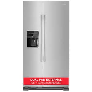 24.6 cu. ft. Side by Side Refrigerator with Dual Pad External Ice and Water Dispenser in Stainless Steel