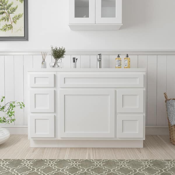 Vanity Art 48 in. W x 21 in. D x 32.5 in. H Bath Vanity Cabinet without Top in White
