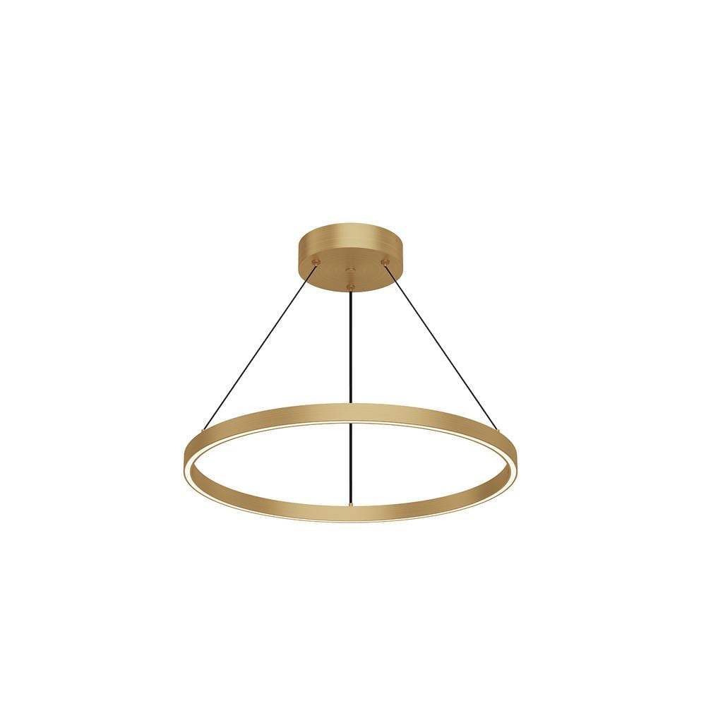 Brushed Gold Aluminum LED Pendant Light, 23.63"