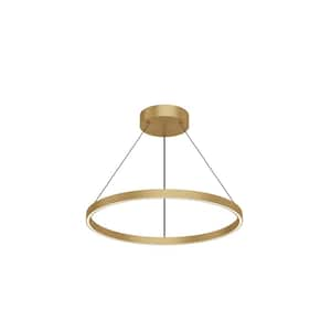 Cerchio 24 in. 1 Light 63-Watt Brushed Gold Integrated LED Pendant Light