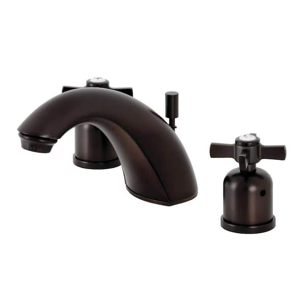 Kingston Brass Millennium 8 in. Widespread 2-Handle Bathroom Faucets with Plastic Pop-Up in Oil Rubbed Bronze