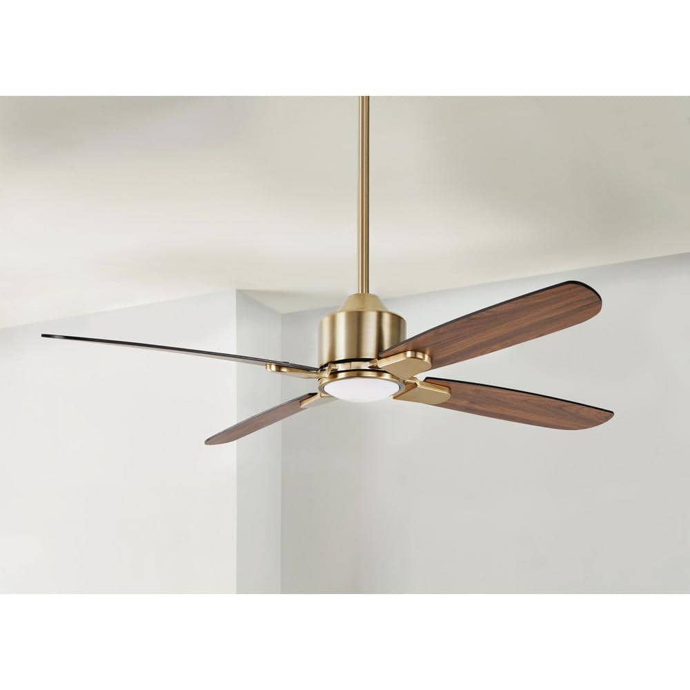 Hampton Bay Chelia 56 in. Indoor Gold LED Ceiling Fan with Reversible Blades and Color Changing Technology