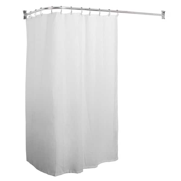 Utopia Alley Rustproof L-Shaped Corner Shower Curtain Rod, 68 in. Size by 28 in., Chrome