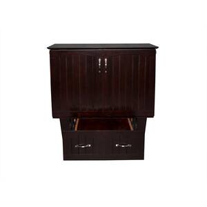 Nantucket Murphy Bed Espresso Twin Chest with Charging Station and Cool Soft Mattress