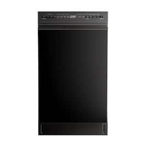 18 in. Front Control Built-In Dishwasher in Black with 6-Cycles, Stainless Steel Tub, Heated Dry, ENERGY STAR, 52 dBA