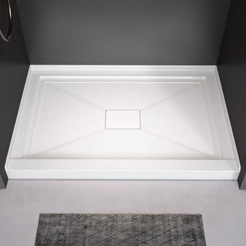 Zeafive Siba 48 in. L x 32 in. W Acrylic Alcove Shower Pan Base