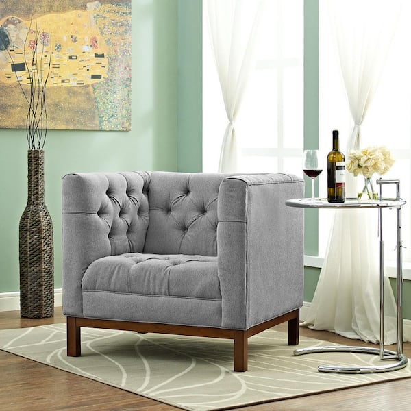 MODWAY Panache Expectation Gray Upholstered Fabric Armchair