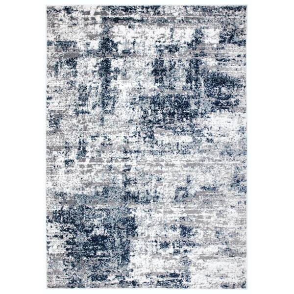 World Rug Gallery Distressed Modern Abstract Blue 5 Ft X 7 Ft Area Rug 910blue5x7 The Home Depot