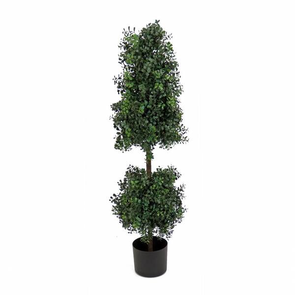National Tree Company 48 in. Artificial Boxwood Cone and Ball Topiary