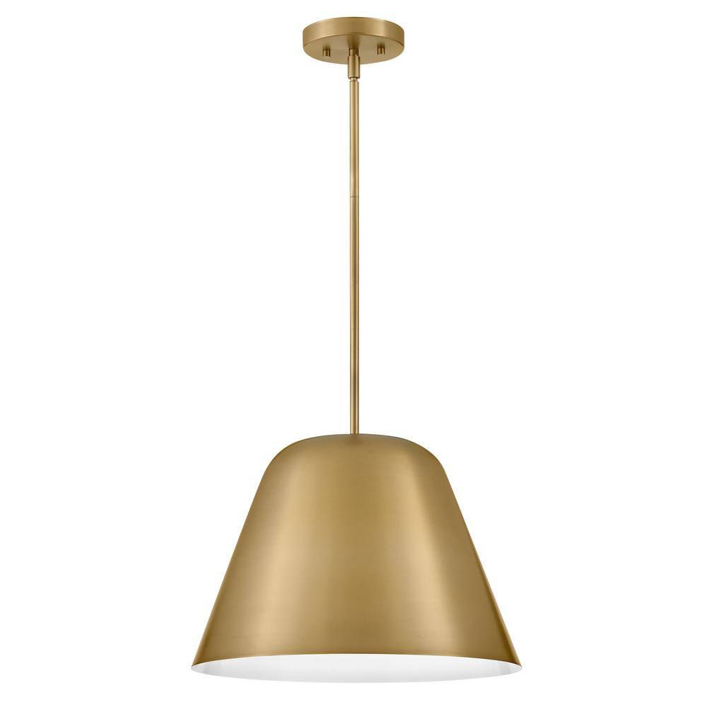 Lacquered Brass LED Drum Pendant Light