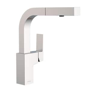 Mid-Town Stainless Steel 11 in. Single Handle Pull Out Sprayer Kitchen Faucet with 360-Degree Swivel