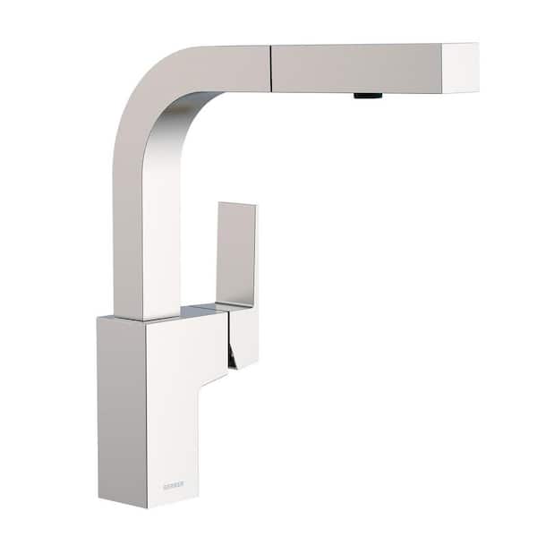 Mid-Town Stainless Steel 11 in. Single Handle Pull Out Sprayer Kitchen Faucet with 360-Degree Swivel