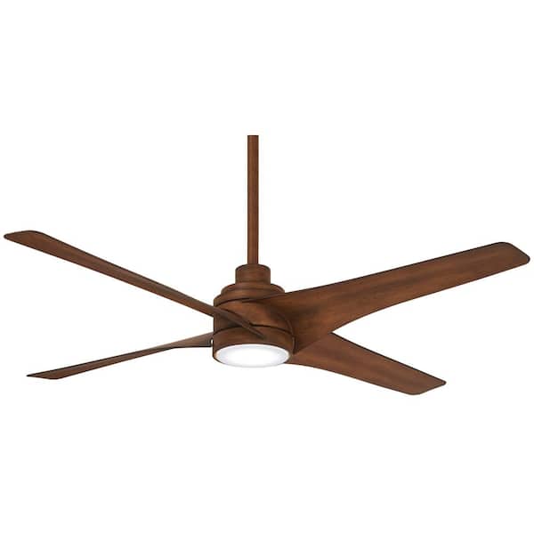 56 Inch Ceiling Fan Light Kit Remote Control LED Indoor Distressed Koa 3 Blade 