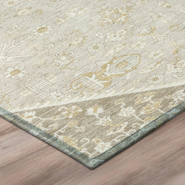 Chantille Machine Washable Indoor/Outdoor Abstract ACN3050 Linen 10 ft. x 14 ft. Area Rug