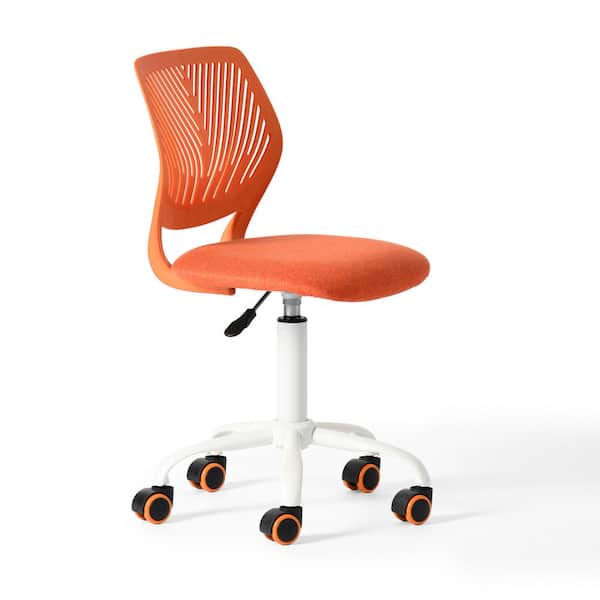 Homy Casa Carnation Fabric Adjustable Height Ergonomic Office Chair in Blush Pink with Breathable Back Swivel Study Computer Chair