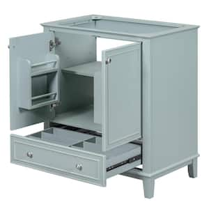 29.5 in. W x 17.8 in. D x 33.8 in. H Bath Vanity Cabinet without Top in Green with Doors and Drawer, Adjustable Shelf