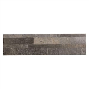 23.6 in. x 5.9 in. Iron Slate Peel and Stick Stone Decorative Tile Backsplash
