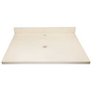 31 in. W 22 in. D Concrete Vanity Top with Back Splash in White