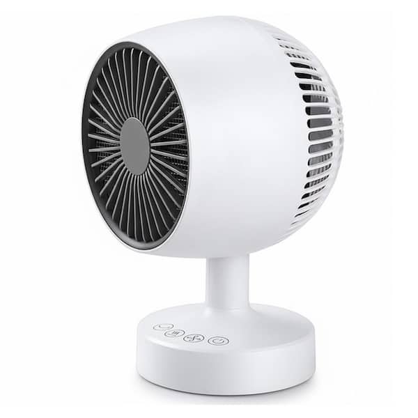 1200W 12.5" White Indoor Electric Ceramic Space Heater w 160°Auto Oscillation, Tip-over&Overheat Protection for Office