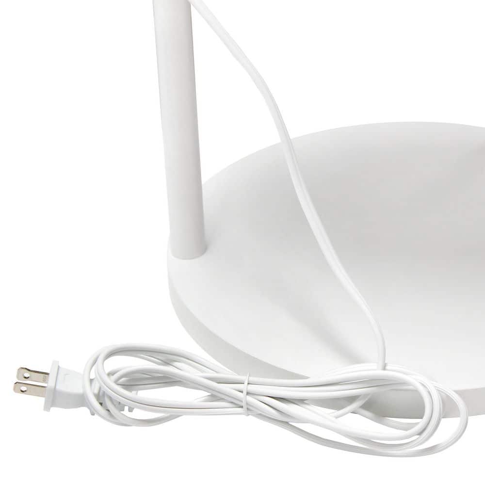 White Adjustable 3-Shelf Floor Lamp with USB Ports