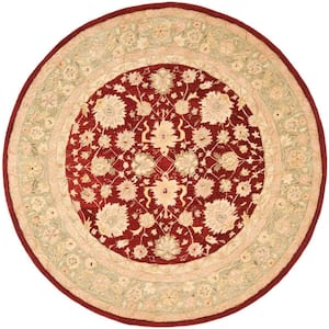 Anatolia Red/Moss 8 ft. x 8 ft. Round Border Area Rug