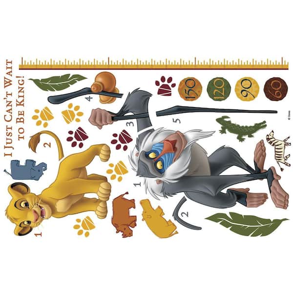 RoomMates 2.5 in. x 27 in. The Lion King Rafiki Peel and Stick Metric Growth Chart Wall Decals