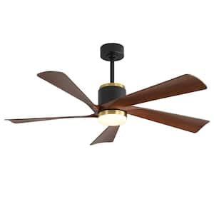 Caprice 52 in. Indoor Integrated LED Matte Black Ceiling Fan with Light Kit and Remote Control Included