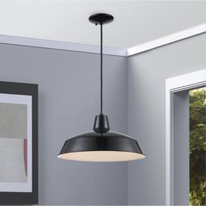 Sherman 1-Light Black Hanging Kitchen Hanging Kitchen Pendant Light with Metal Shade