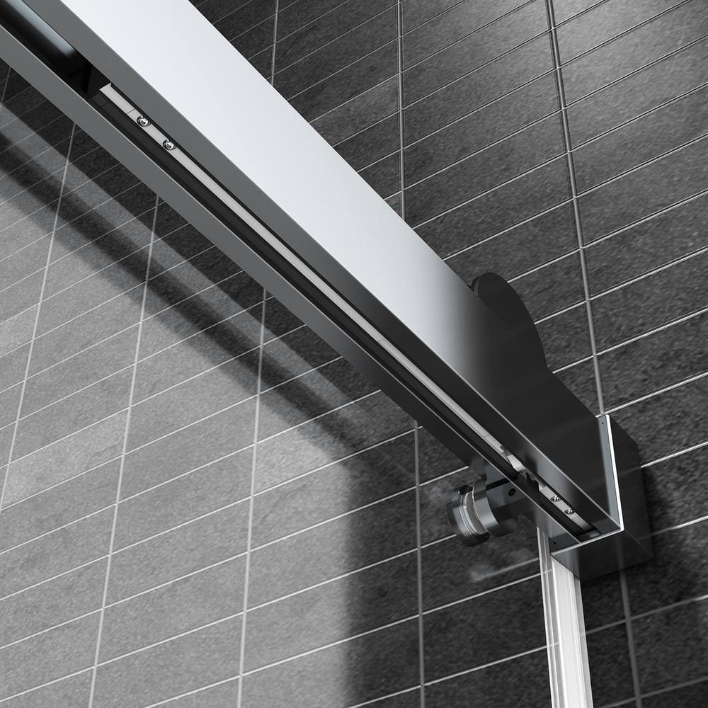 60" x 76" Frameless Sliding Shower Door in Brushed Nickel
