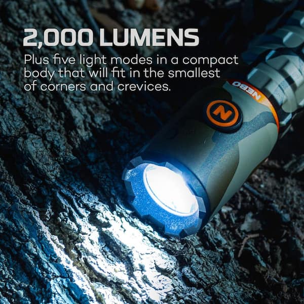 camo nebo flashlight NEBO Torchy 2000 Lumens RC Battery LED Camo Flashlight NEB-FLT-1062