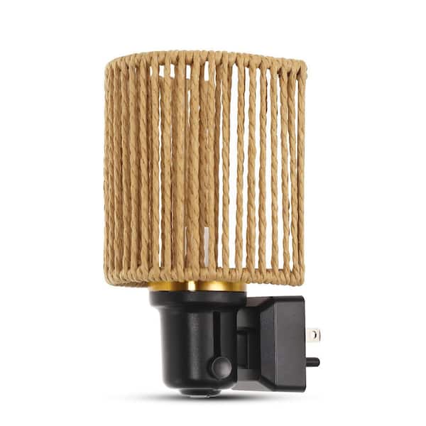 Boho Night Lights Plug into Wall, 1-Pack-Dimmable Decorative Vintage Night Lights with Light Sensor