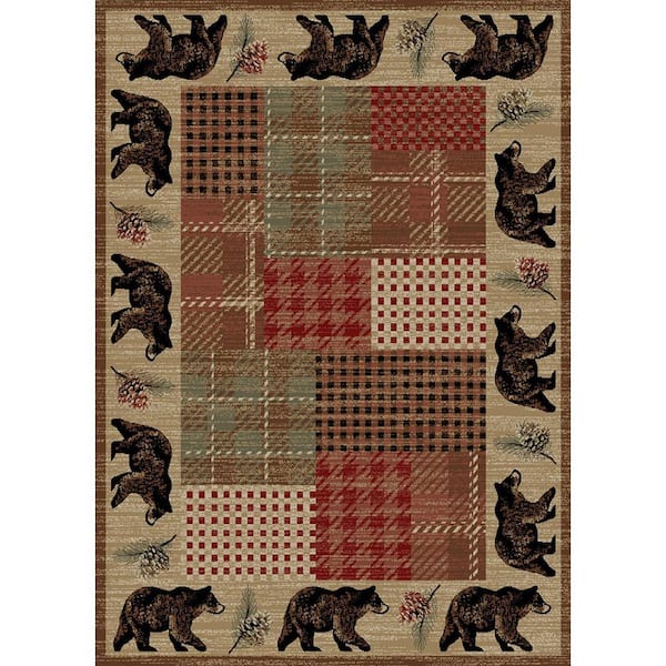 Hearthside Rover Lodge Multi Woven 8 ft. x 10 ft. Animal Print Polypropylene Rectangle Area Rug