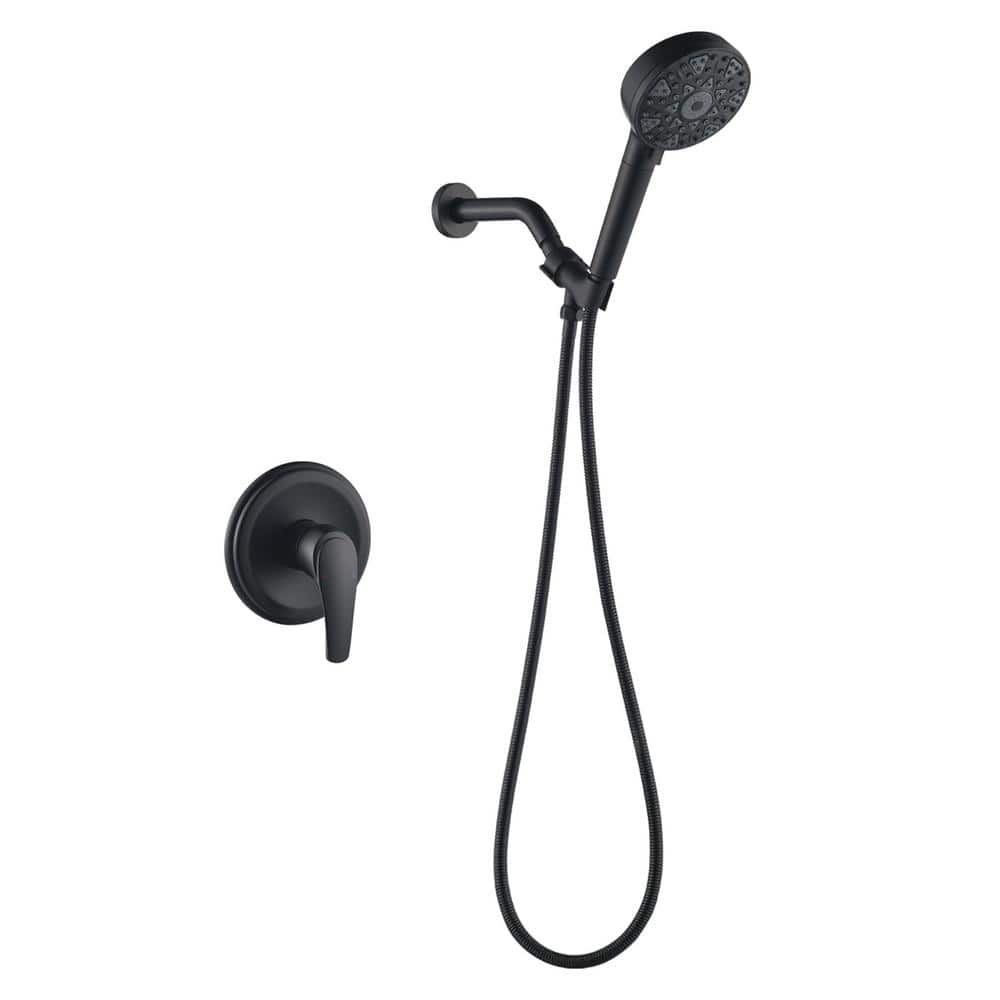 Single Handle 7-Spray Shower Faucet 1.8 GPM with Pressure Balance Wall Mount Shower System with Valve in. Matte Black price history on PriceWatchPro