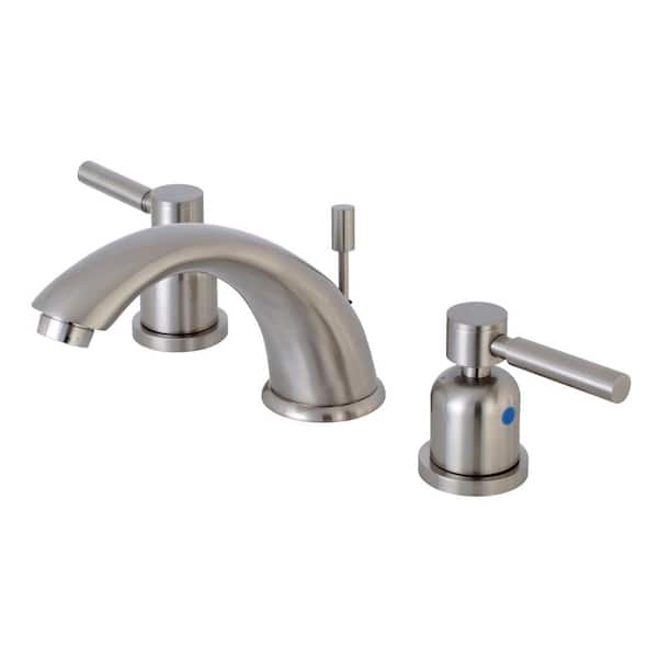 Kingston Brass 8 in. Widespread 2-Handle Mid-Arc Bathroom Faucet in Brushed Nickel