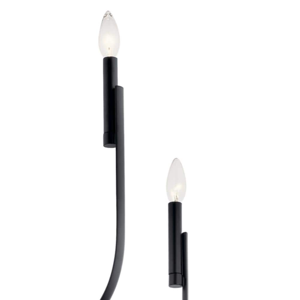 Black 8-Light Asymmetric Candle Chandelier