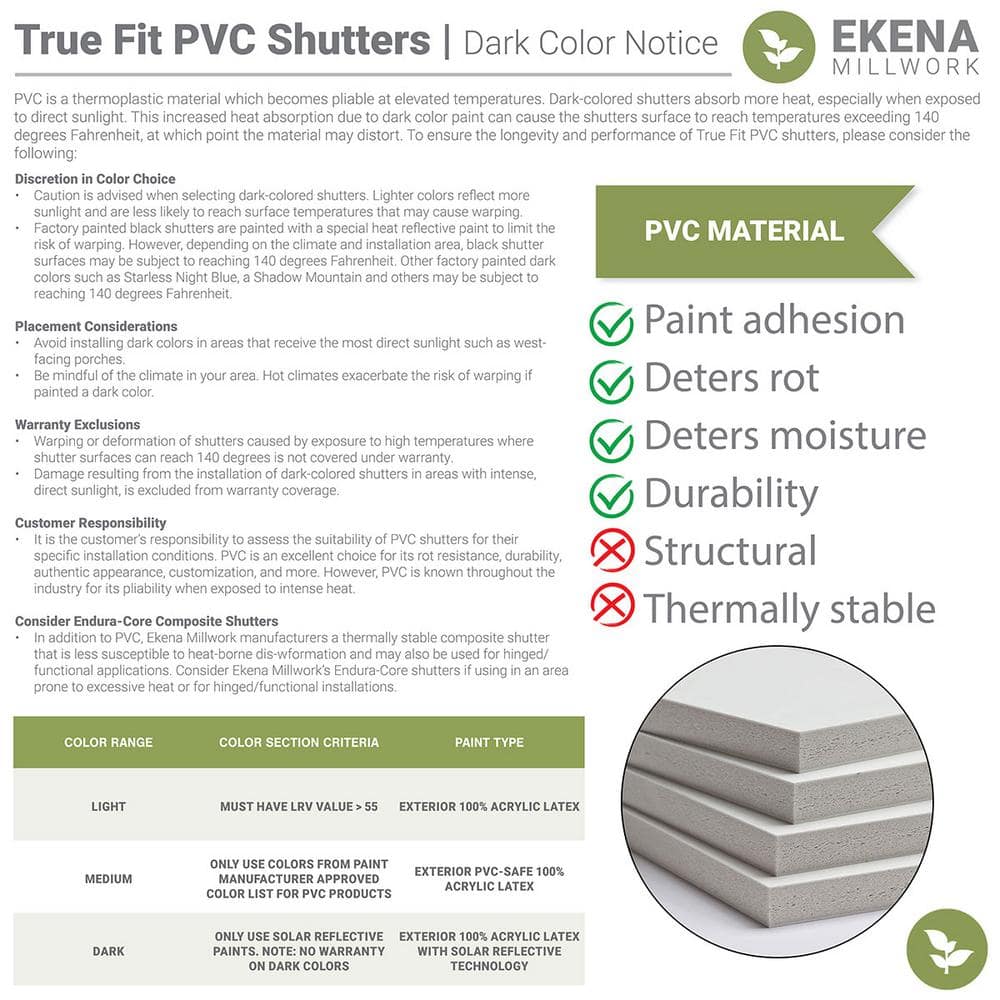 Ekena Millwork 23"W x 74"H True Fit PVC Four Board Spaced Board-n-Batten Shutters, Primed (Per Pair - Hardware Not Included)