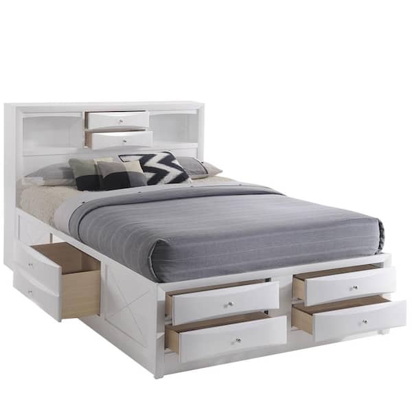 Ireland 57 in. W White Full Non-Upholstered Wood Frame