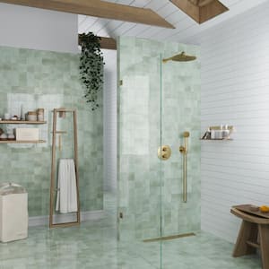 Silken Green 3.94 in. x 3.94 in. Glossy Ceramic Square Wall and Floor Tile (5.38 sq. ft./case) (50-pack)