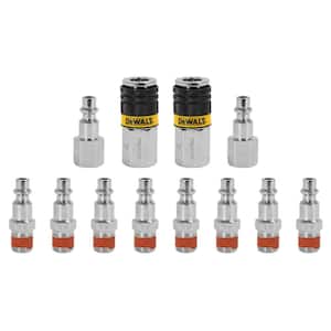 1/4 in. NPT Industrial Couplers and Plugs, Includes: 8 Male Plugs, 2-Female Plugs, and 2-Female Couplers