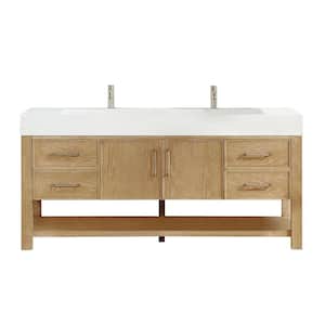 Vera 72 in.W x 19.7 in.D x 34.6 in.H Single Sink Bath Vanity in Ash Grey with White Composite Sink Top