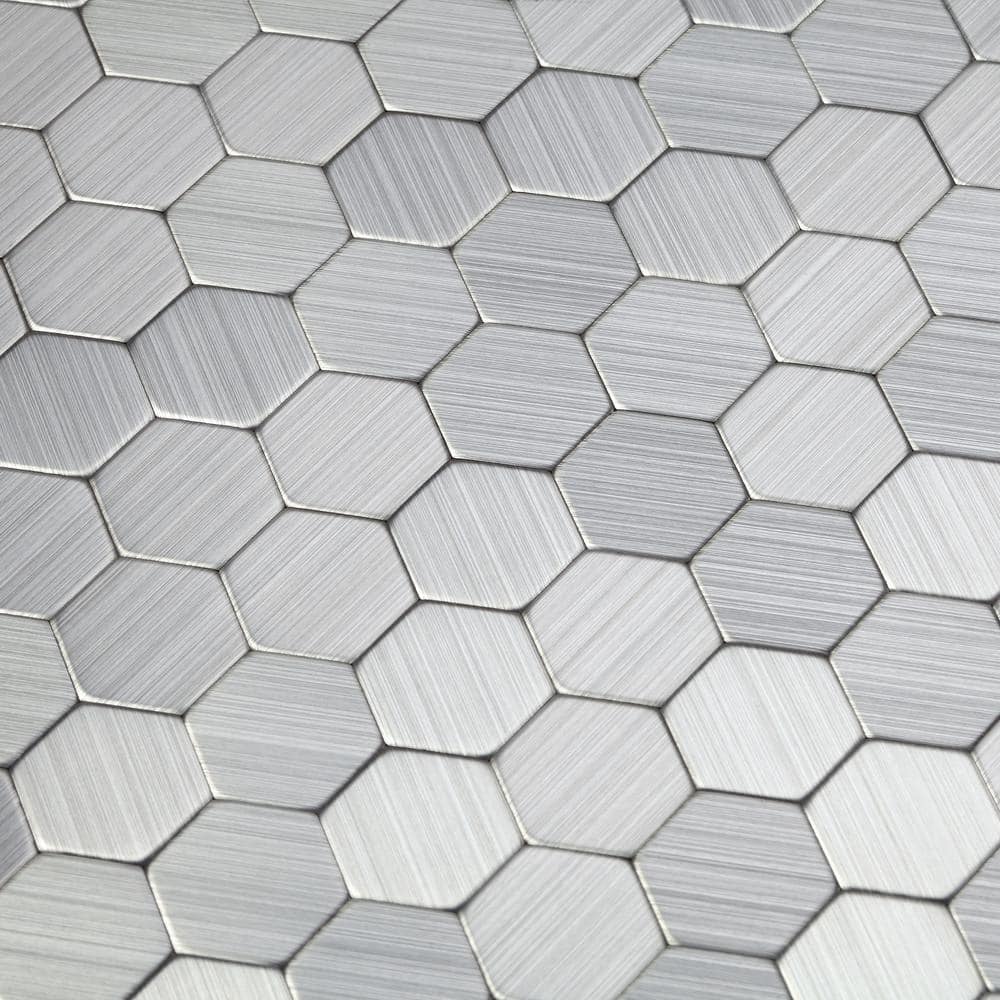 Hexagonia Peel & Stick Aluminum Honeycomb Mosaic Tile