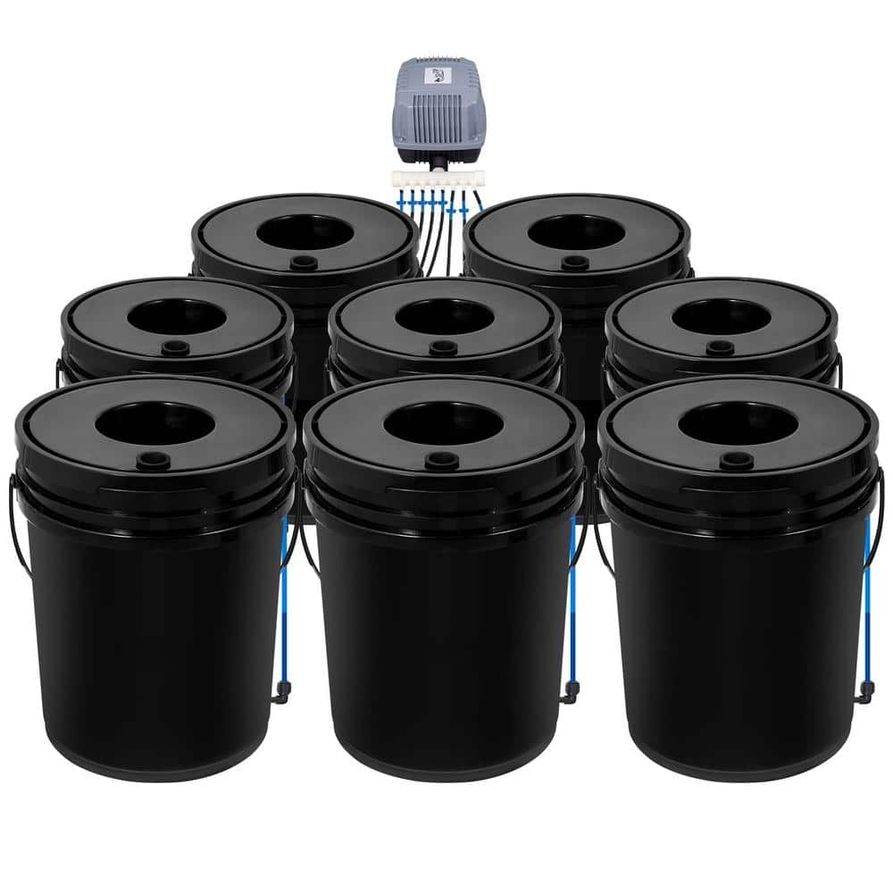 DWC Hydroponic System 5 gal. 8 Buckets Deep Water Culture Grow Kit with Air Pump, Stone and Water Level Gauge price history on PriceWatchPro