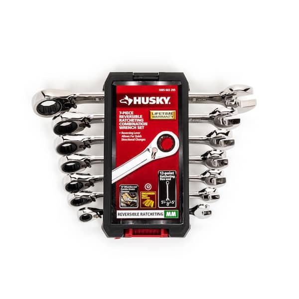 Husky Reversible Ratcheting MM Combination Wrench Set (7-Piece)
