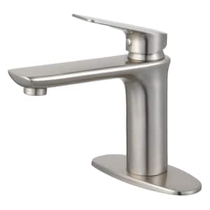 Frankfurt Single Hole Single-Handle Bathroom Faucet in Brushed Nickel