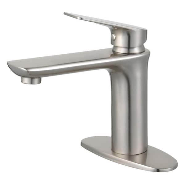 Kingston Brass Frankfurt Single Hole Single-Handle Bathroom Faucet in Brushed Nickel