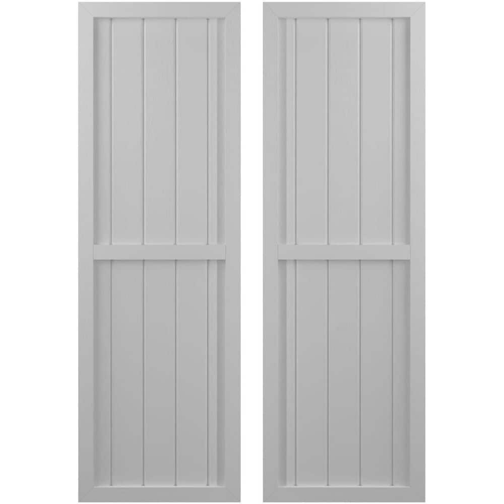 17-1/2 in. W x 50 in. H Americraft 5-Board Exterior Real Wood 2 Equal Panel Framed Board and Batten Shutters in Primed price history on PriceWatchPro