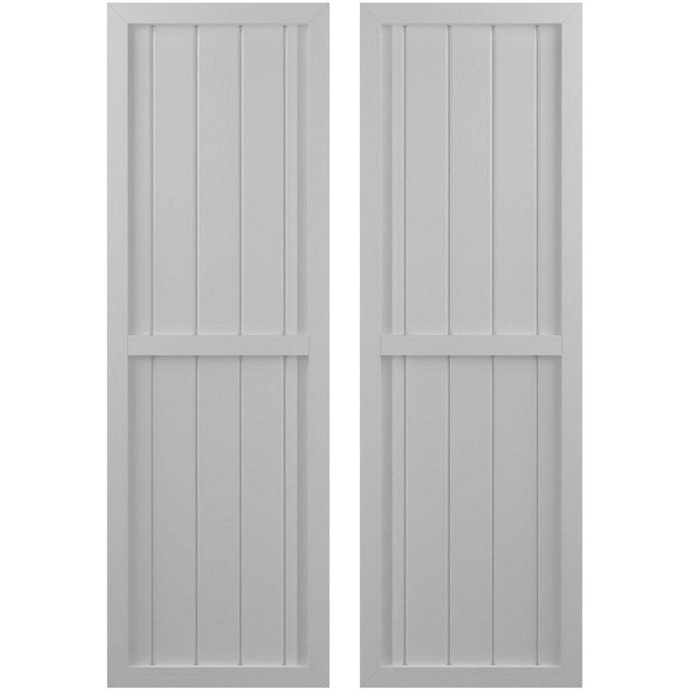 17-1/2 in. W x 72 in. H Americraft 5 Board Exterior Real Wood Two Equal Panel Framed Board and Batten Shutters Primed price history on PriceWatchPro